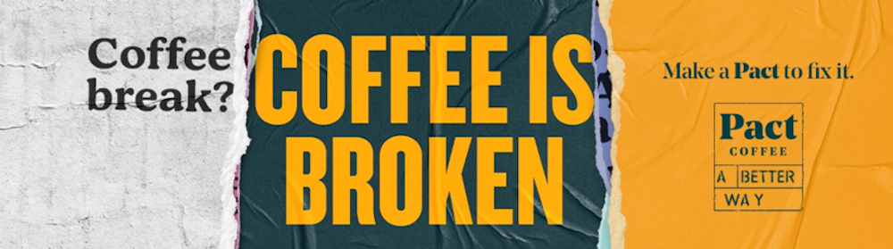 Coffee brand ad that shows embracing action pessimism.