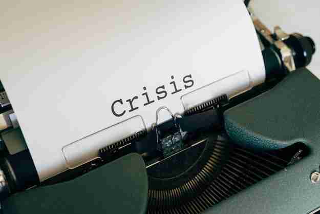 Crisis written on typewriter
